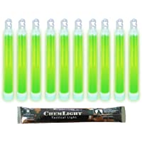 Cyalume Barra de luz verde militar ChemLight Lightsticks 15cm- Luz Sticks muy brillantes con duración de 12 horas (Caja…